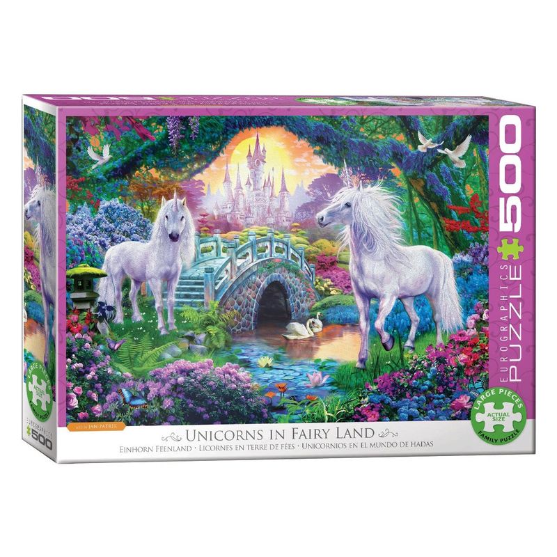 Jucarii, Copii si Bebe - Jucarii si jocuri - Jocuri si puzzle - Puzzle - Puzzle Eurographics - Unicorn Fairy Land, 500 piese XXL - Infinity.ro