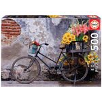 Jucarii, Copii si Bebe - Jucarii si jocuri - Jocuri si puzzle - Puzzle - Puzzle Educa - Bicycle with flowers, 500 piese - Infinity.ro