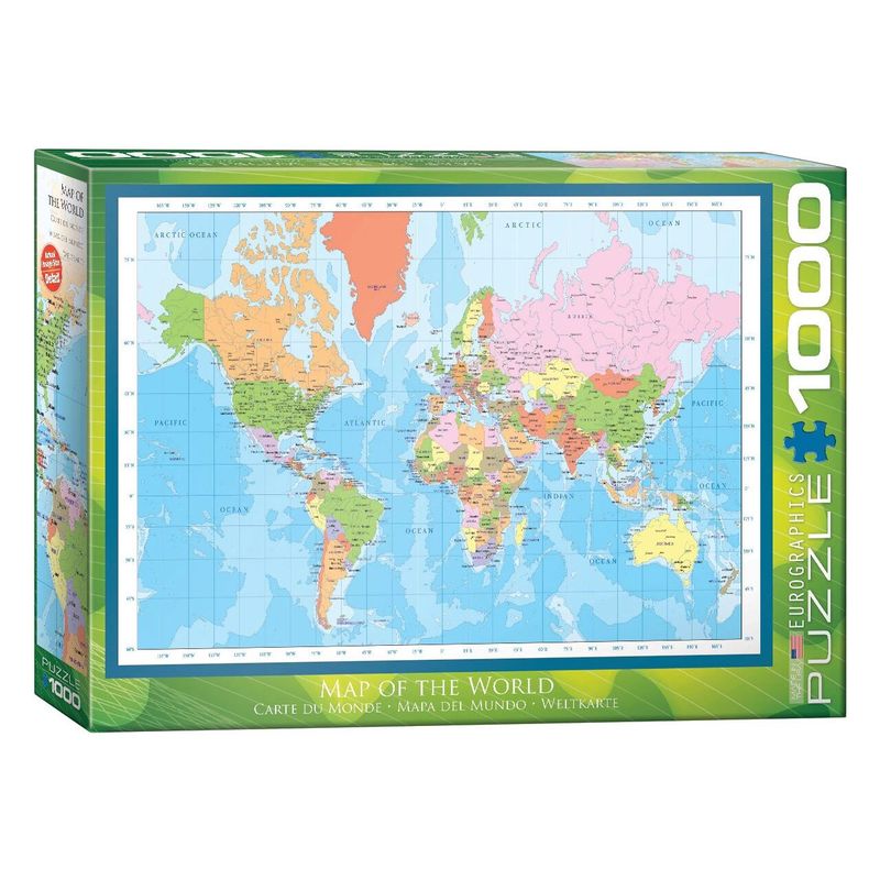 Jucarii, Copii si Bebe - Jucarii si jocuri - Jocuri si puzzle - Puzzle - Puzzle Eurographics - World Map, 1000 piese - Infinity.ro