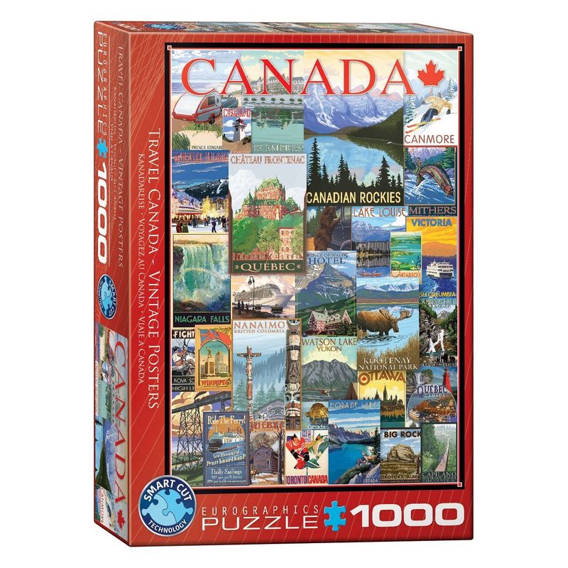 Jucarii, Copii si Bebe - Jucarii si jocuri - Jocuri si puzzle - Puzzle - Puzzle Eurographics - Travel Canada Vintage Posters, 1000 piese - Infinity.ro