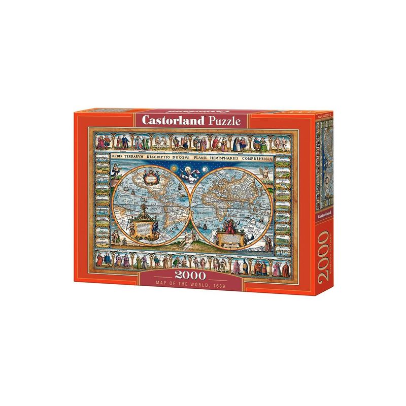 Jucarii, Copii si Bebe - Jucarii si jocuri - Jocuri si puzzle - Puzzle - Puzzle Castorland - Map Of The Word, 2000 piese - Infinity.ro