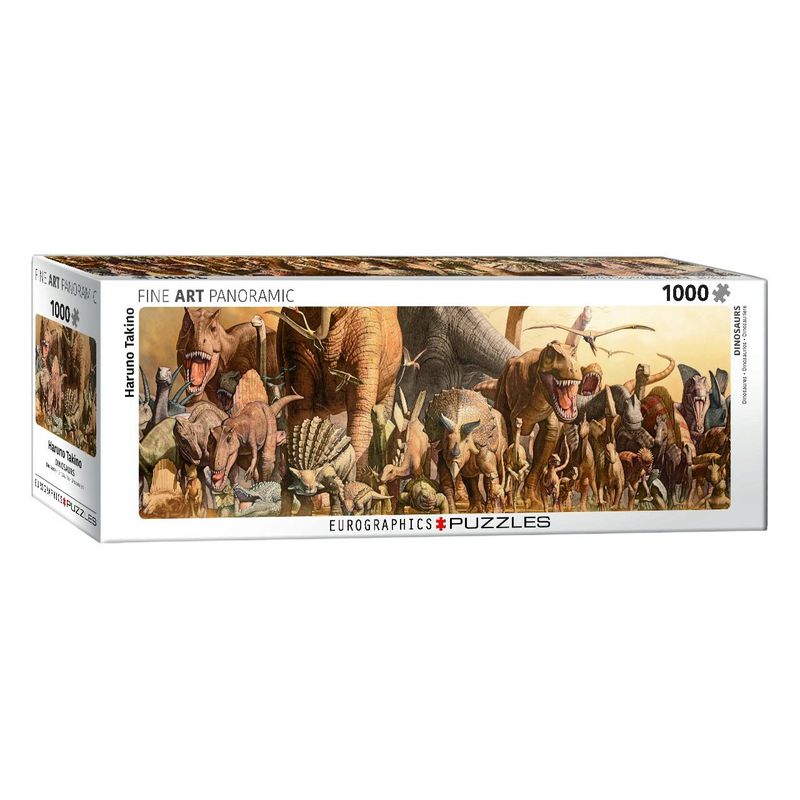 Jucarii, Copii si Bebe - Jucarii si jocuri - Jocuri si puzzle - Puzzle - Puzzle panoramic Eurographics - Haruo Takino: Dinosaurs, 1000 piese - Infinity.ro