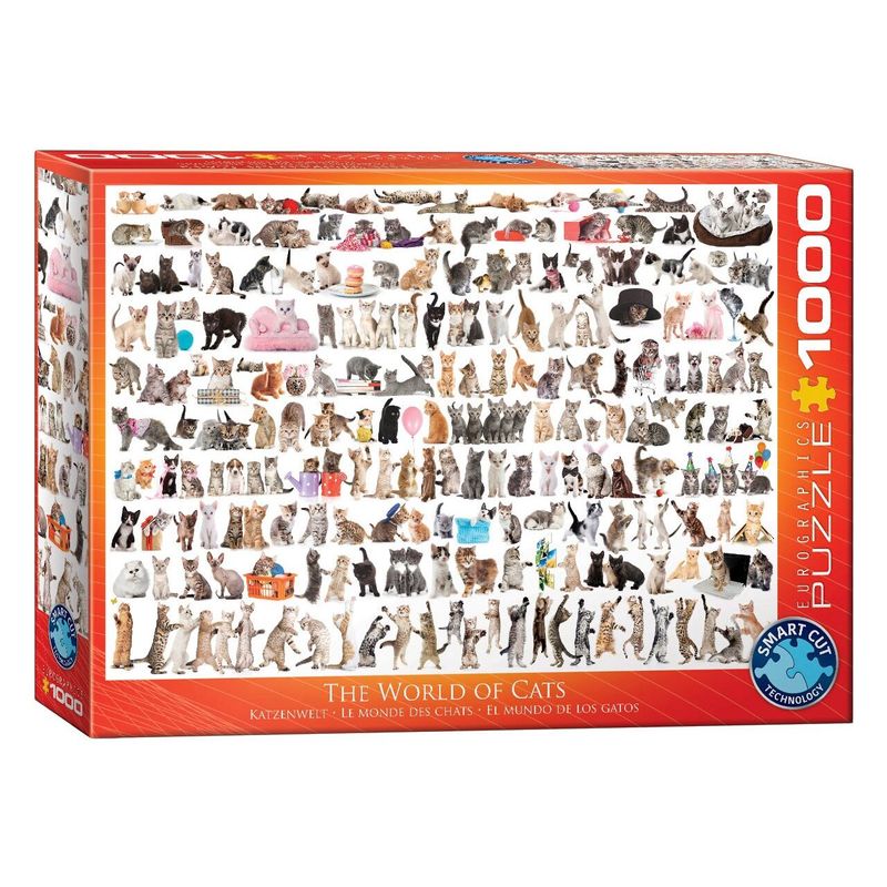 Jucarii, Copii si Bebe - Jucarii si jocuri - Jocuri si puzzle - Puzzle - Puzzle Eurographics - The World of Cats, 1000 piese - Infinity.ro