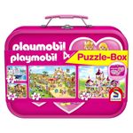 Jucarii, Copii si Bebe - Jucarii si jocuri - Jocuri si puzzle - Puzzle - Puzzle Schmidt - Playmobil Pink, 2x60 + 2x100 piese, cutie metalica - Infinity.ro