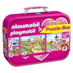 Jucarii, Copii si Bebe - Jucarii si jocuri - Jocuri si puzzle - Puzzle - Puzzle Schmidt - Playmobil Pink, 2x60 + 2x100 piese, cutie metalica - Infinity.ro