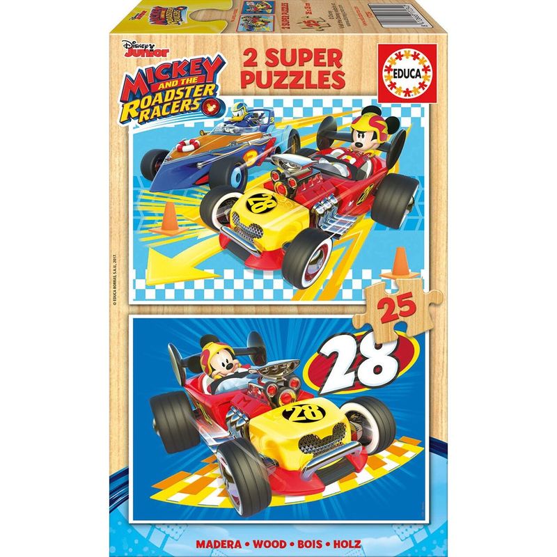 Jucarii, Copii si Bebe - Jucarii si jocuri - Jocuri si puzzle - Puzzle - Puzzle Educa - Mickey and the Roadster Racers, 2x25 piese - Infinity.ro