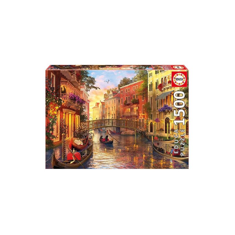 Jucarii, Copii si Bebe - Jucarii si jocuri - Jocuri si puzzle - Puzzle - Puzzle Educa - Dominic Davison: Sunset in Venice, 1500 piese, include lipici puzzle - Infinity.ro