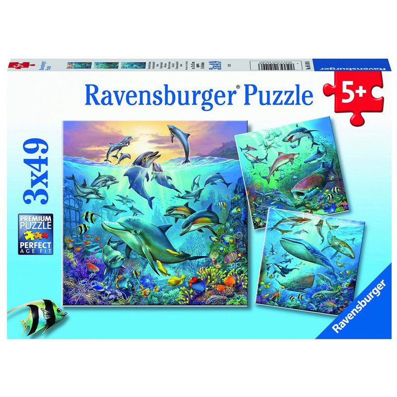 Jucarii, Copii si Bebe - Jucarii si jocuri - Jocuri si puzzle - Puzzle - Puzzle Ravensburger - Lumea Subacvatica, 3x49 piese - Infinity.ro