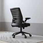 Casa si Gradina - Mobilier - Seturi de mobilier - Seturi mese si scaune - Scaun de birou, Quasar & Co.®, ergonomic, manere rabatabile, inaltime reglabila,suport lombar,mesh,49x50x89-97 cm, negru - Infinity.ro