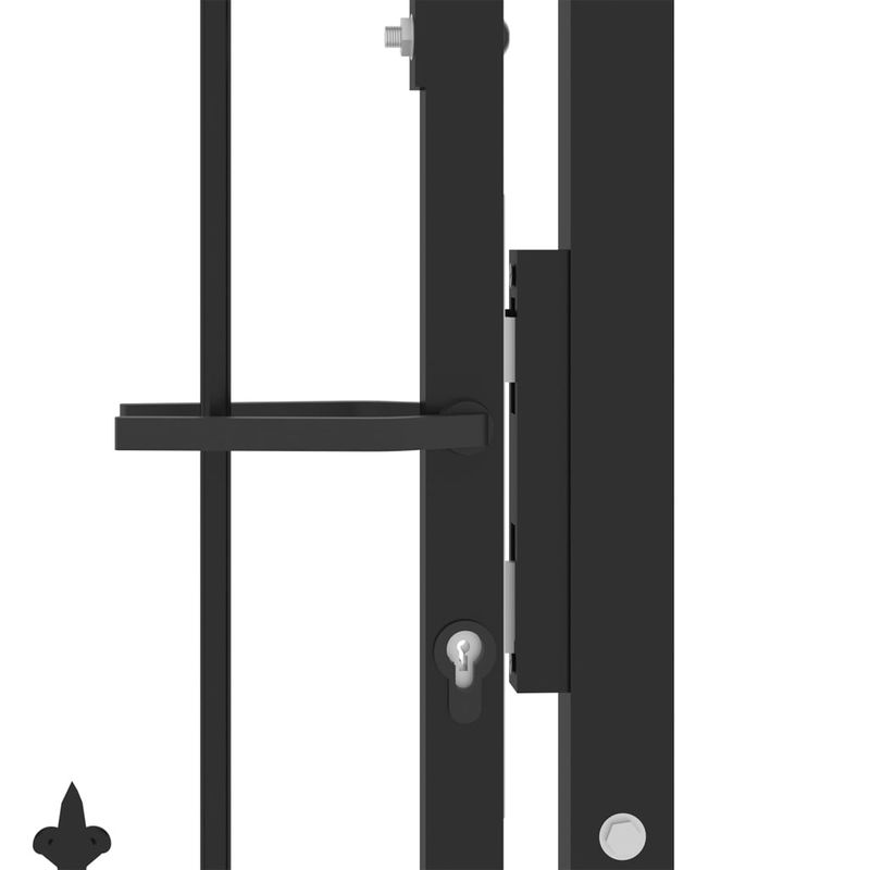 Casa si Gradina - Gradina si terasa - Garduri, panouri si accesorii - Poarta de gard cu tepuse, negru, 100x100 cm, otel - Infinity.ro