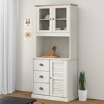 Casa si Gradina - Mobilier - Comode si corpuri - Comode - Dulap superior comoda „VIGO”, alb, 78x30x100 cm, lemn masiv pin - Infinity.ro