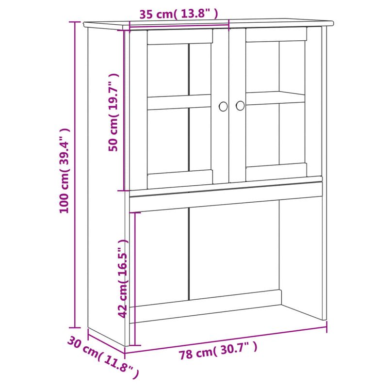 Casa si Gradina - Mobilier - Comode si corpuri - Comode - Dulap superior comoda „VIGO”, alb, 78x30x100 cm, lemn masiv pin - Infinity.ro