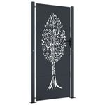 Casa si Gradina - Gradina si terasa - Garduri, panouri si accesorii - Poarta pentru gradina, antracit, 105x180 cm, otel, design copac - Infinity.ro