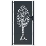 Casa si Gradina - Gradina si terasa - Garduri, panouri si accesorii - Poarta pentru gradina, antracit, 105x180 cm, otel, design copac - Infinity.ro