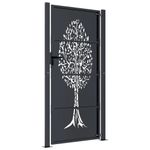 Casa si Gradina - Gradina si terasa - Garduri, panouri si accesorii - Poarta pentru gradina, antracit, 105x180 cm, otel, design copac - Infinity.ro