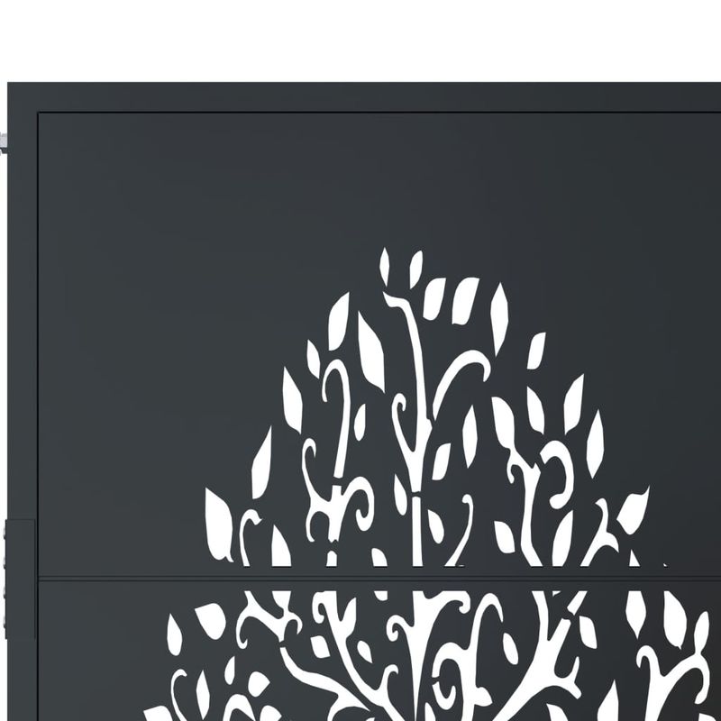 Casa si Gradina - Gradina si terasa - Garduri, panouri si accesorii - Poarta pentru gradina, antracit, 105x180 cm, otel, design copac - Infinity.ro