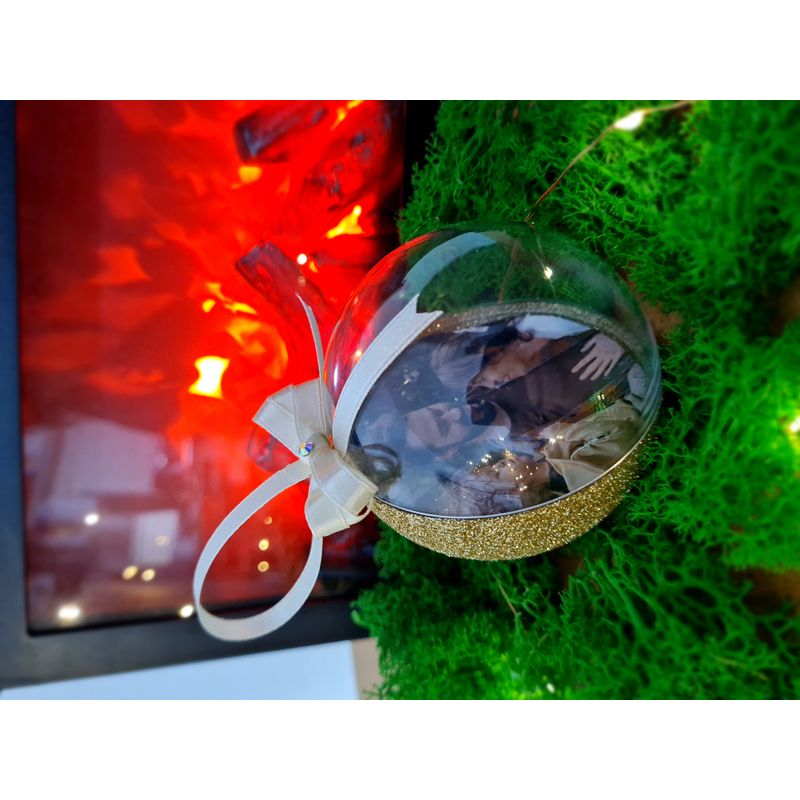 Casa si Gradina - Decoratiuni - Decoratiuni de sezon - Glob de Craciun personalizat cu poza ta si sclipici - Infinity.ro