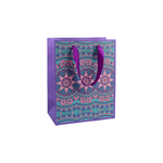 Market - Cadouri - Pungi cadou si accesorii - Punga cadou de hartie Crisalida, 18 x 23 x 10 cm, Mandale violet - Infinity.ro