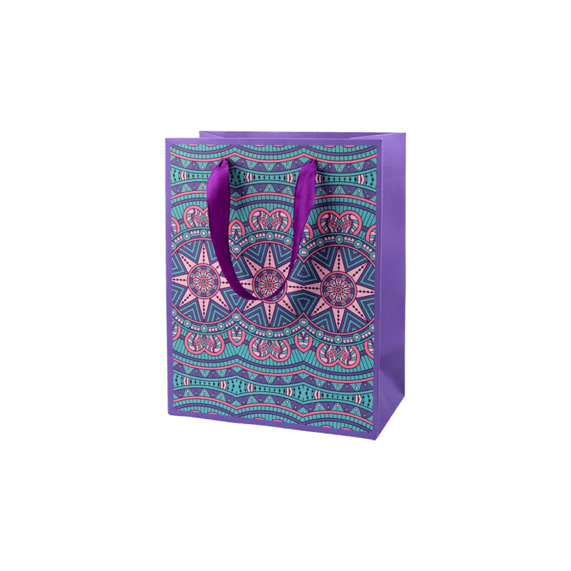 Market - Cadouri - Pungi cadou si accesorii - Punga cadou de hartie Crisalida, 18 x 23 x 10 cm, Mandale violet - Infinity.ro