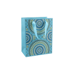 Market - Cadouri - Pungi cadou si accesorii - Punga cadou de hartie Crisalida, 18 x 23 x 10 cm, Mandale albastru azur - Infinity.ro