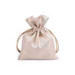 Market - Cadouri - Pungi cadou si accesorii - Saculet satinat cu lurex pentru cadouri Crisalida, 10 x 13 cm, Bej auriu - Infinity.ro