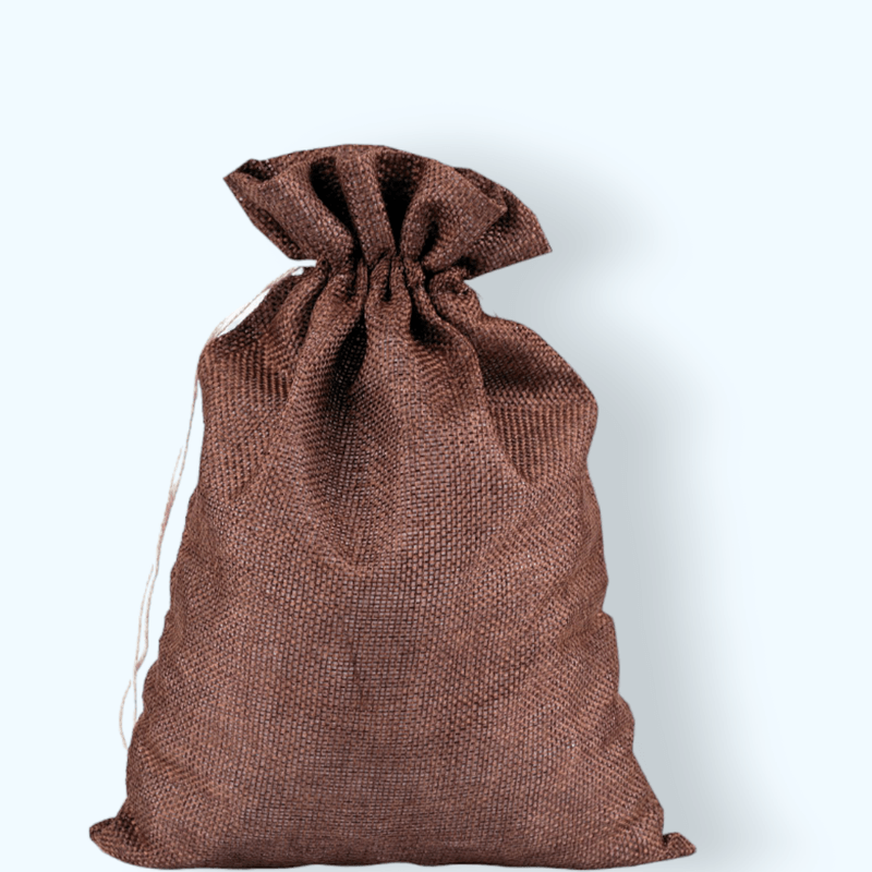 Market - Cadouri - Pungi cadou si accesorii - Saculet decorativ rustic imitatie iuta Crisalida, 19.5 x 27 cm, Maro - Infinity.ro
