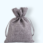 Market - Cadouri - Pungi cadou si accesorii - Saculet decorativ rustic imitatie iuta Crisalida, 13 x 18 cm, Gri - Infinity.ro