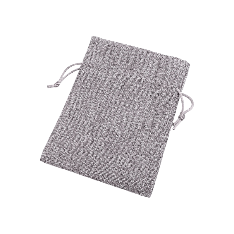 Market - Cadouri - Pungi cadou si accesorii - Saculet decorativ rustic imitatie iuta Crisalida, 13 x 18 cm, Gri - Infinity.ro