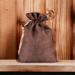 Market - Cadouri - Pungi cadou si accesorii - Saculet decorativ rustic imitatie iuta Crisalida, 19.5 x 27 cm, Maro - Infinity.ro
