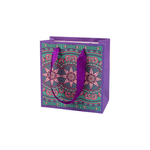 Market - Cadouri - Pungi cadou si accesorii - Punga cadou de hartie Crisalida, 14 x 15 x 7 cm, Mandale violet - Infinity.ro