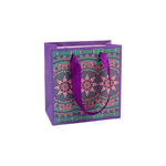 Market - Cadouri - Pungi cadou si accesorii - Punga cadou de hartie Crisalida, 14 x 15 x 7 cm, Mandale violet - Infinity.ro
