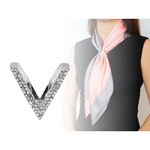 Fashion, accesorii si bijuterii - Femei - Bijuterii femei - Inele femei - Inel pentru esarfa cu strasuri Kyrra, 2,3 x 2,5 x 2,2 cm, Argintiu - Infinity.ro