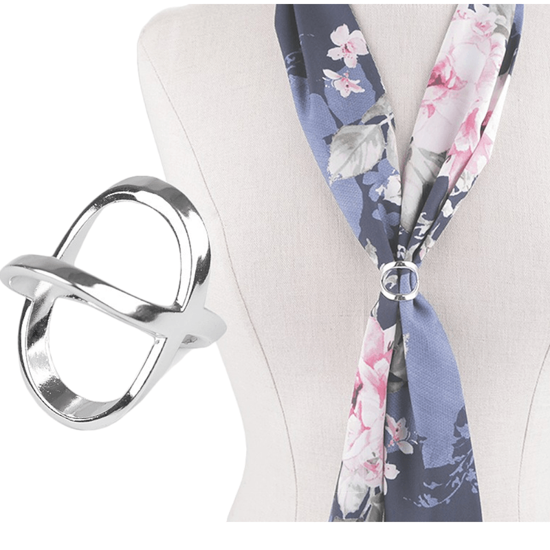 Fashion, accesorii si bijuterii - Femei - Bijuterii femei - Inele femei - Inel decorativ pentru esarfa, 1.8 cm - Argintiu - Infinity.ro