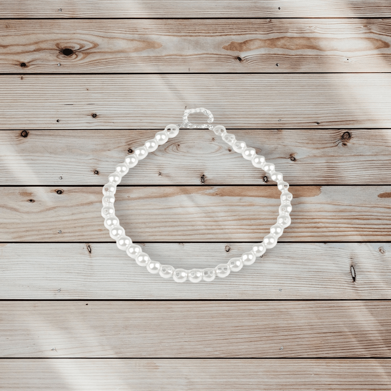 Fashion, accesorii si bijuterii - Femei - Bijuterii femei - Coliere femei - Colier din perle de sticla Crisalida, lungime 43 cm, Crem sidefat - Infinity.ro