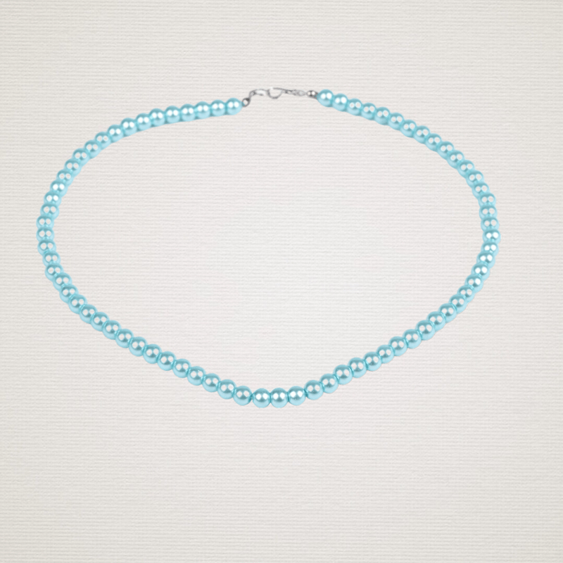 Fashion, accesorii si bijuterii - Femei - Bijuterii femei - Coliere femei - Colier din perle de sticla Crisalida, lungime 42 cm, Turcoaz - Infinity.ro