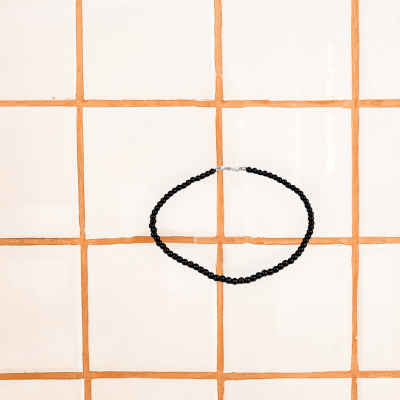 Fashion, accesorii si bijuterii - Femei - Bijuterii femei - Coliere femei - Colier din perle de sticla Crisalida, lungime 42 cm, Negru - Infinity.ro