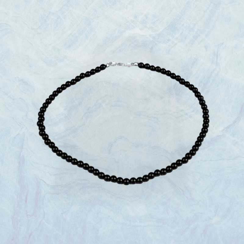 Fashion, accesorii si bijuterii - Femei - Bijuterii femei - Coliere femei - Colier din perle de sticla Crisalida, lungime 42 cm, Negru - Infinity.ro