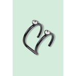 Fashion, accesorii si bijuterii - Femei - Bijuterii femei - Cercei femei - Cercei falsi din otel inoxidabil cu strasuri Crisalida, diametru 10 mm, Negru - Infinity.ro