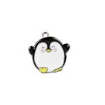 Fashion, accesorii si bijuterii - Femei - Bijuterii femei - Pandantive femei - Pandantiv decorativ metalic 20 x 20 mm Pinguin alb - Infinity.ro