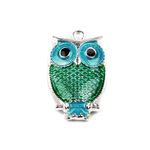 Fashion, accesorii si bijuterii - Barbati - Bijuterii barbati - Lanturi si pandantive barbati - Pandantiv decorativ bufnita, 17 x 27 mm Turcoaz - Infinity.ro