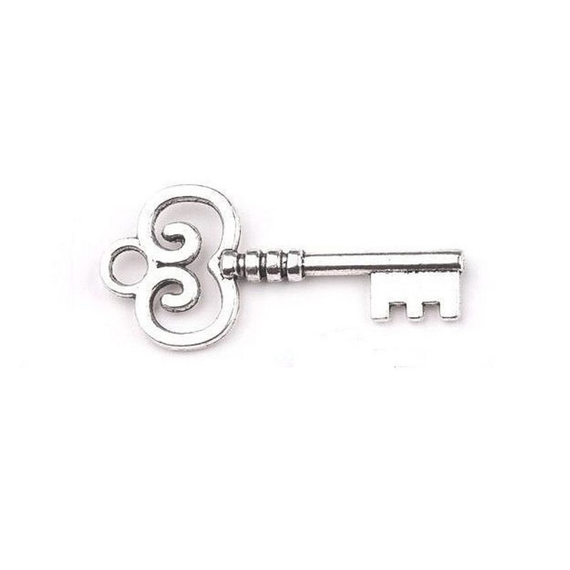 Fashion, accesorii si bijuterii - Barbati - Bijuterii barbati - Lanturi si pandantive barbati - Pandantiv decorativ cheie, 19 x 40 mm Platinum - Infinity.ro