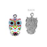 Fashion, accesorii si bijuterii - Barbati - Bijuterii barbati - Lanturi si pandantive barbati - Pandantiv decorativ metalic 13 x 23 mm Bufnita multicolor - Infinity.ro