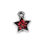 Fashion, accesorii si bijuterii - Barbati - Bijuterii barbati - Lanturi si pandantive barbati - Pandantiv decorativ steluta cu strasuri, diametru 9 mm Rosu - Infinity.ro