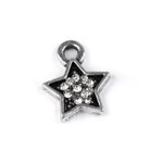 Fashion, accesorii si bijuterii - Barbati - Bijuterii barbati - Lanturi si pandantive barbati - Pandantiv decorativ steluta cu strasuri, diametru 9 mm Alb - Infinity.ro