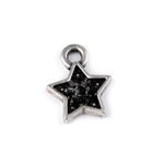 Fashion, accesorii si bijuterii - Barbati - Bijuterii barbati - Lanturi si pandantive barbati - Pandantiv decorativ steluta cu strasuri, diametru 9 mm Negru - Infinity.ro