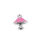 Fashion, accesorii si bijuterii - Femei - Bijuterii femei - Pandantive femei - Pandantiv decorativ metalic 12 x 15 mm Ciupercuta roz - Infinity.ro