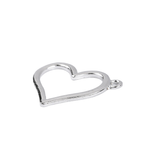 Fashion, accesorii si bijuterii - Barbati - Bijuterii barbati - Lanturi si pandantive barbati - Pandantiv decorativ metalic inima 21 x 25 mm, Argintiu - Infinity.ro