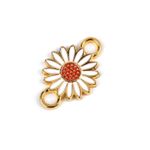 Fashion, accesorii si bijuterii - Femei - Bijuterii femei - Pandantive femei - Pandantiv decorativ metalic 14 x 21 mm Floare alba - Infinity.ro