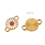 Fashion, accesorii si bijuterii - Femei - Bijuterii femei - Pandantive femei - Pandantiv decorativ metalic 14 x 21 mm Floare alba - Infinity.ro