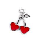 Fashion, accesorii si bijuterii - Femei - Bijuterii femei - Pandantive femei - Pandantiv decorativ metalic 10 x 20 mm Inimioare rosii - Infinity.ro